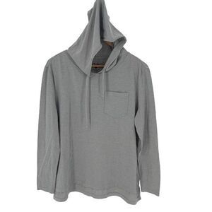 Curfew Womens Pullover Hoodie Long Sleeve Hooded Stretch Pocket Gray Size Medium